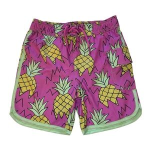 Sovereign Code Boys Pink and Yellow Pineapple Patterned Swim Trunks Size 6